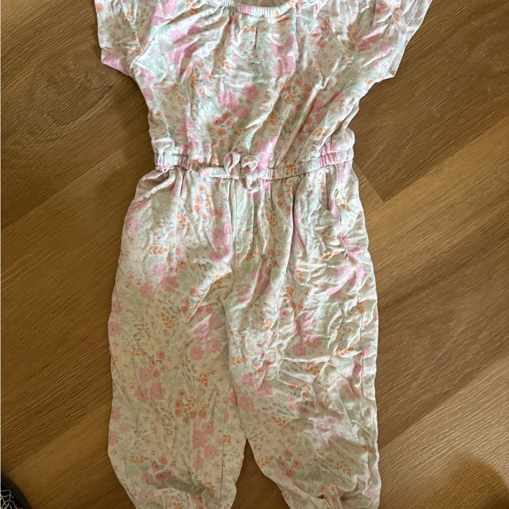 Milkberry Bamboo Floral Romper 12M Pink Spring Floral Baby Jumpsuit